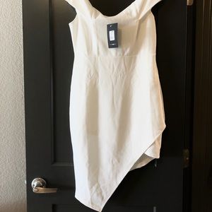 Fashion Nova White Asymmetrical Dress